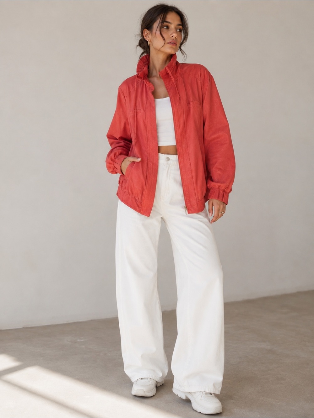 Chico’s Women’s Coral Textured Lightweight Jacket Size 0